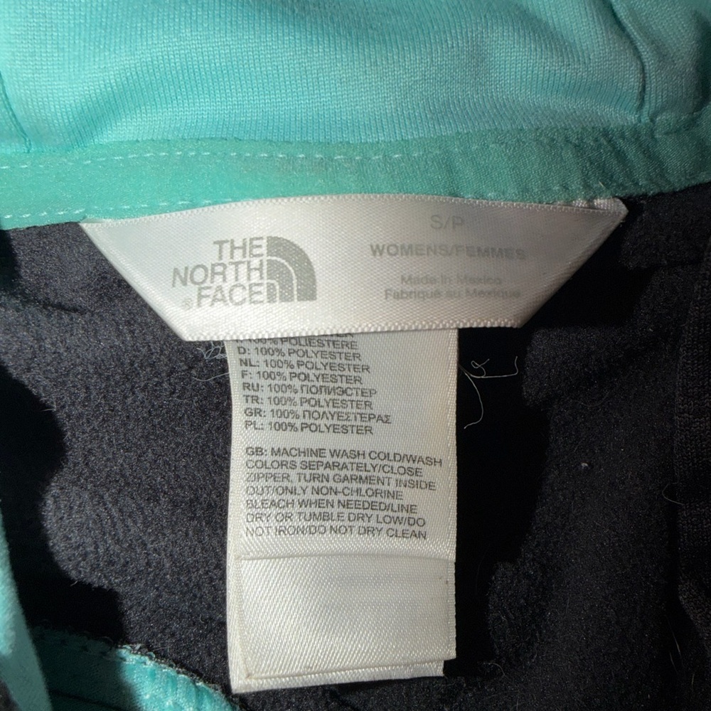 The North Face Black Jacket with Aqua Hood Lining - Picture 3 of 3